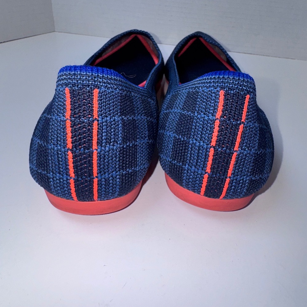 Rothy's The Point Women 8.5 Retired Indigo Gingham Plaid Flats Preppy - Picture 6 of 9
